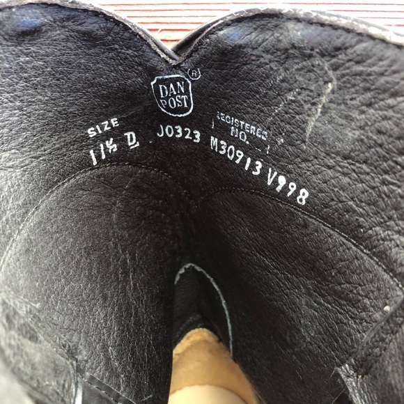 Dan Post Black Leather Boots - Picture 4 of 5